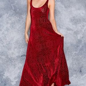 S Burned Velvet Wine Maxi Dress BlackMilk